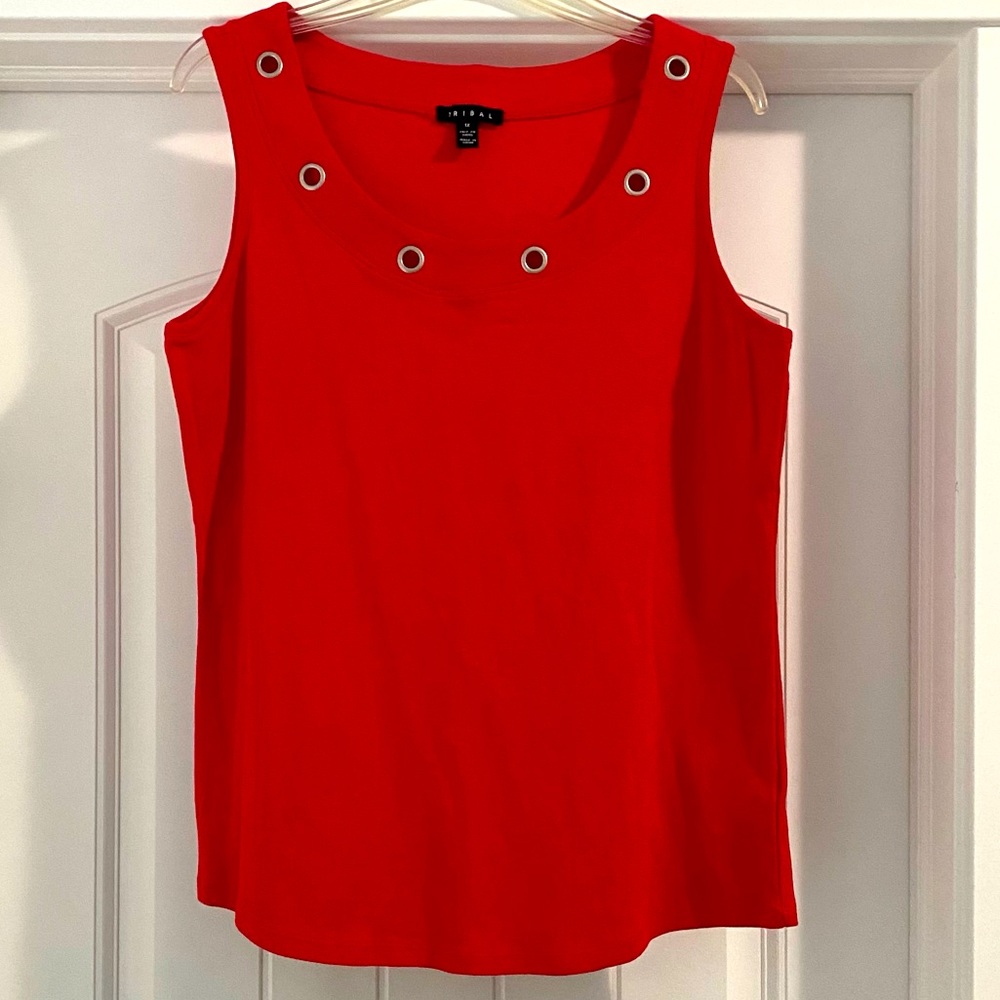 Tribal Tank Top with Rivet Detailing